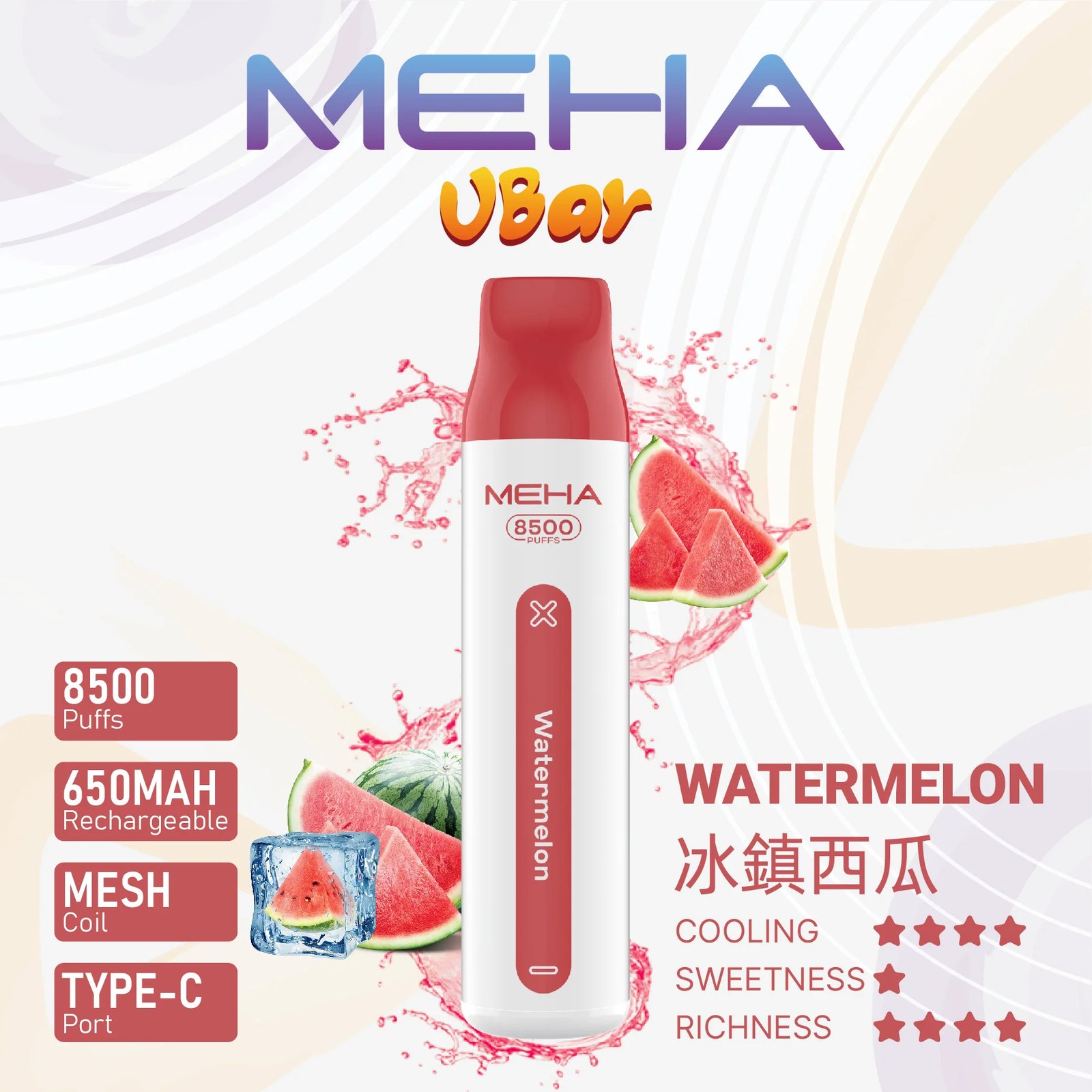 MEHA 魅嗨小白條 8500 抽 3% 尼古丁鹽精準解癮 650mAh 長效續航 不掉味還原度 台灣現貨秒發:圖片 17