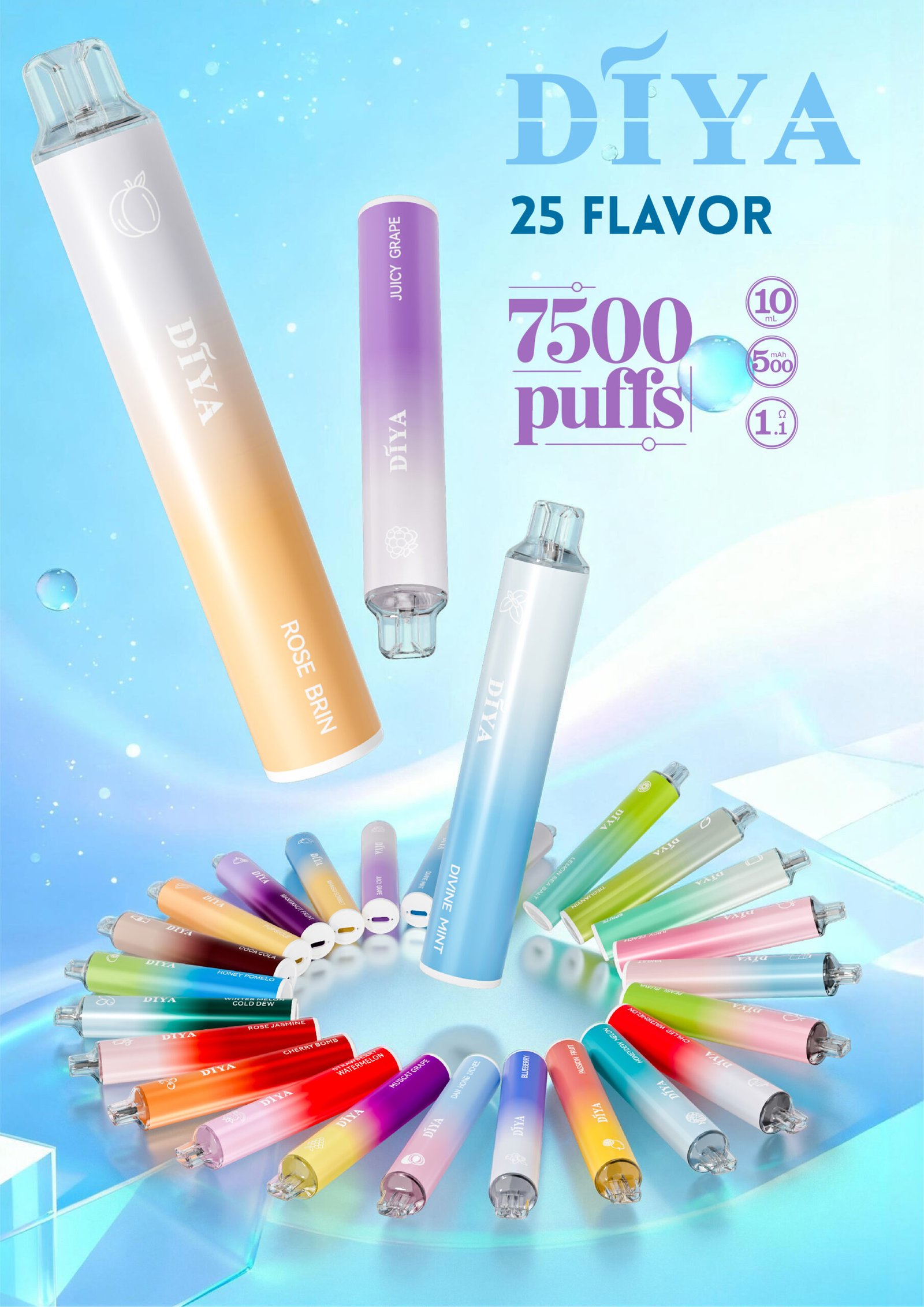 叮啞 DIYA 7500抽 進化級網狀芯技術 500mAh 瞬能快充 10ml 大容量不掉味 3% 順滑擊喉感 台灣現貨:圖片 3