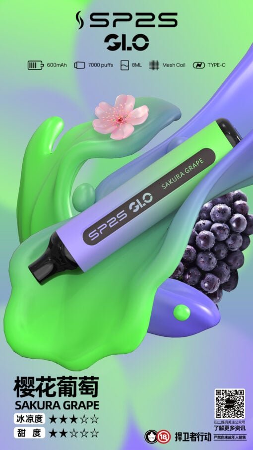 SP2S GLO 7000抽 Mesh Coil 網狀芯不掉味技術 30mg 順滑擊喉感 豐盈煙氣恆定輸出 台灣現貨:圖片 11