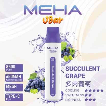 MEHA 魅嗨小白條 8500 抽 3% 尼古丁鹽精準解癮 650mAh 長效續航 不掉味還原度 台灣現貨秒發:圖片 8