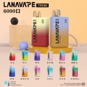 LANA 6000 拋棄式電子煙不掉味恆溫加熱系統 x 550mAh 極大電量長效續航 3% 尼古丁順滑體驗 台灣現貨